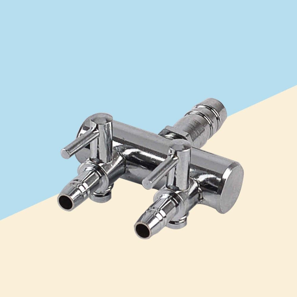 2 Ways 8 to 4MM Stainless Steel Aquarium Outlet Inline Air Pump Flow Lever Control Manifold Splitter Switch Tap Oxygen Tube Dist Animals & Pet Supplies > Pet Supplies > Fish Supplies > Aquarium & Pond Tubing FRCOLOR   