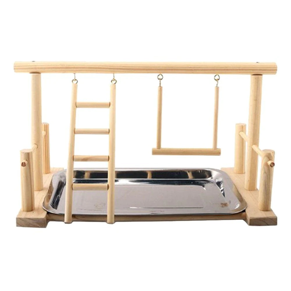 2 X Parrots Playstand Bird Playground Wood Perch Gym Stand Playpen with Tray Animals & Pet Supplies > Pet Supplies > Bird Supplies > Bird Gyms & Playstands Menolana   