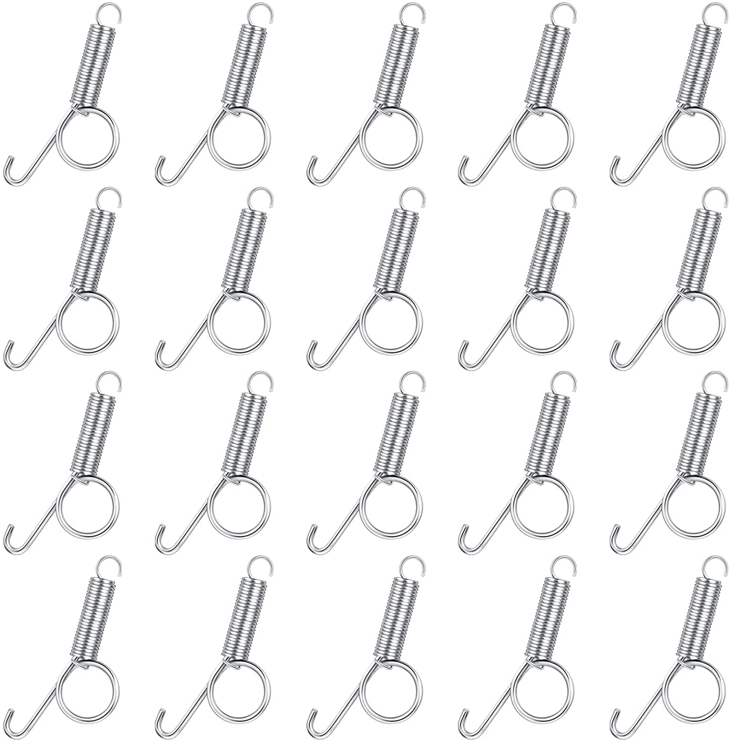 20 Pieces Spring Door Latch for Rabbit Cages Door Metal Finger Spring Latch Hook for Fixing Pet Wire Cage Rabbit Birds Bunny Rodents Guinea Pig Hamster Parrot Hedgehog Cage Door Animals & Pet Supplies > Pet Supplies > Small Animal Supplies > Small Animal Habitats & Cages Hotop 2.87 x 0.9 Inch  