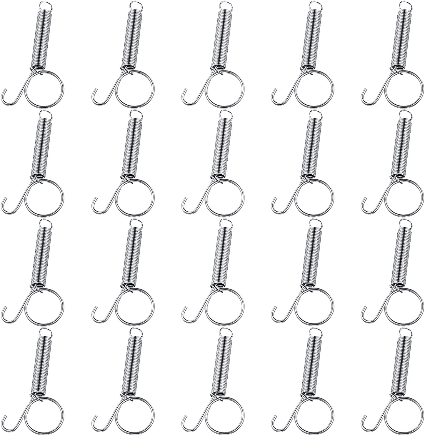 20 Pieces Spring Door Latch for Rabbit Cages Door Metal Finger Spring Latch Hook for Fixing Pet Wire Cage Rabbit Birds Bunny Rodents Guinea Pig Hamster Parrot Hedgehog Cage Door Animals & Pet Supplies > Pet Supplies > Small Animal Supplies > Small Animal Habitats & Cages Hotop 3.35 x 0.9 Inch  