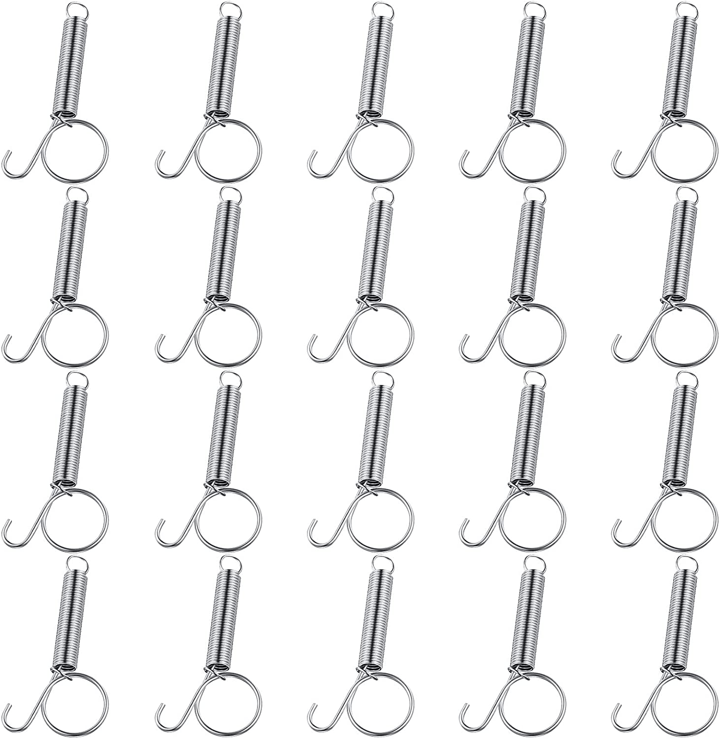 20 Pieces Spring Door Latch for Rabbit Cages Door Metal Finger Spring Latch Hook for Fixing Pet Wire Cage Rabbit Birds Bunny Rodents Guinea Pig Hamster Parrot Hedgehog Cage Door Animals & Pet Supplies > Pet Supplies > Small Animal Supplies > Small Animal Habitats & Cages Hotop 3.35 x 0.9 Inch  