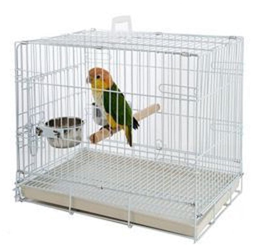 20" Portable Travel Veterinary Bird Parrot Wire Carrier Cage with Wooden Stand Perch & Stainless Steel Bowls Animals & Pet Supplies > Pet Supplies > Bird Supplies > Bird Cages & Stands Mcage   