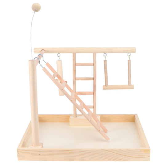 Frcolor Bird Toys Stand Parrot Cage Wood Swing Ladder Play Parrots Playstand Perch Training Conure Gym Playpen Exercise Animals & Pet Supplies > Pet Supplies > Bird Supplies > Bird Gyms & Playstands FRCOLOR   