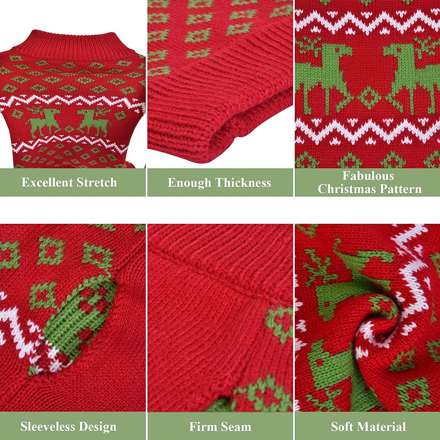 Luzpet New Year Christmas Dog Sweater with Cute Funny Reindeer Kintwear Chilly Ugly Thick Xmas Dog Sweater Matching Dog Costume Pullover for Extra Large Dogs (XXL, Red) Animals & Pet Supplies > Pet Supplies > Dog Supplies > Dog Apparel LuzPet   