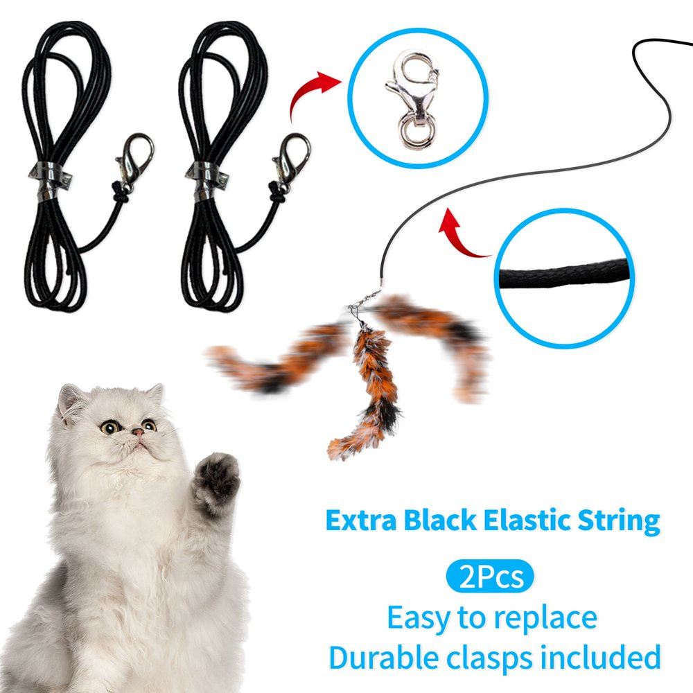 Petstie Cat Feather Teaser Toy, 2PCS Retractable Cat Wands,11Pcs Teaser Refills with Bells and Extra 2PCS Elastic Strings, Cat Wand Toys for Indoor Cats Animals & Pet Supplies > Pet Supplies > Cat Supplies > Cat Toys Petstie   