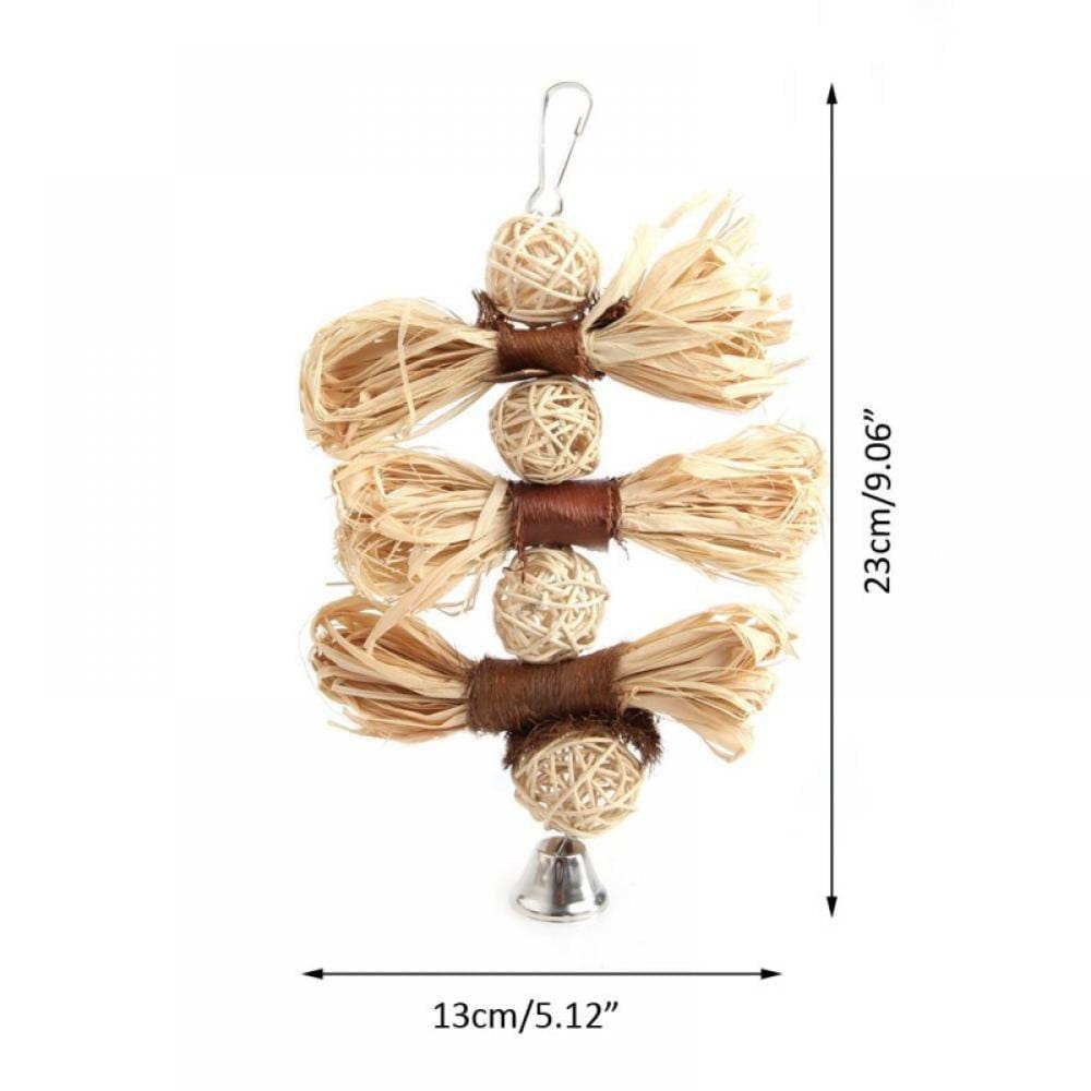 2021 Anniversary Promotion! Natural Wooden Grass Pet Parakeet Chewing Toy Parrot Bird Bites Swing Ball Loofah Vine Balls Cage Bird Hanging Accessories Animals & Pet Supplies > Pet Supplies > Bird Supplies > Bird Cage Accessories CN   