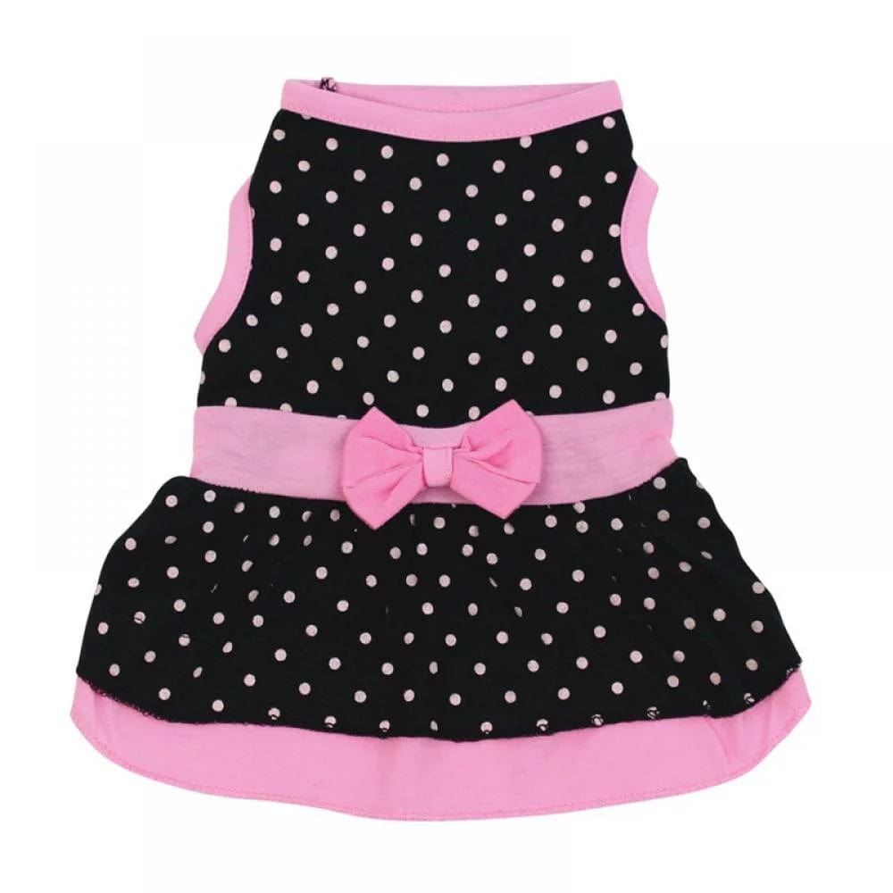 2021 New Pet Spring Summer Dress for Small Medium Dogs, Pet Clothes Puppy Cotton Breathable Skirt with Bow Knot, Black, XS/S/M/L/XL Animals & Pet Supplies > Pet Supplies > Dog Supplies > Dog Apparel MELLCO XS  