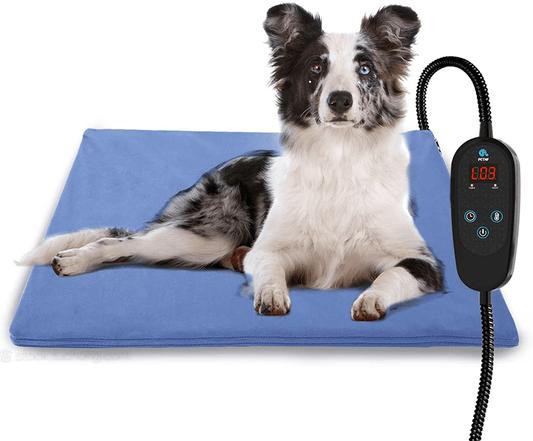 2021 Newest Pet Heating Pad Temperature Adjustment Dog Heating Pad Anti-Bite Puppy Heating Pad with Timer Cat Heating Pad Indoor Waterproof Pet Warming Pad Electric Heated Bed Mat for Small/Medium/Large Dog