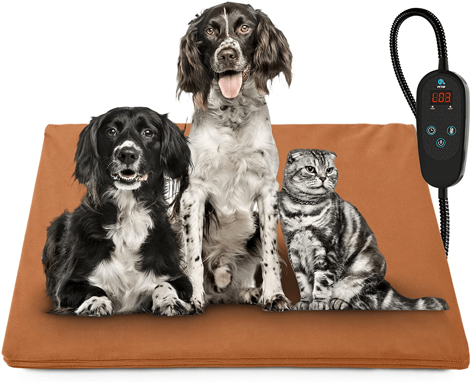 2021 Newest Pet Heating Pad Temperature Adjustment Dog Heating Pad Anti-Bite Puppy Heating Pad with Timer Cat Heating Pad Indoor Waterproof Pet Warming Pad Electric Heated Bed Mat for Small/Medium/Large Dog