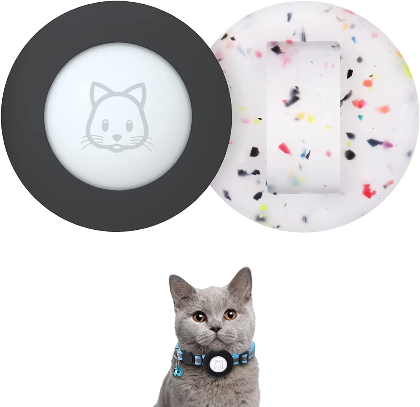 2022 Airtag Cat Collar Holder, Small Air Tag Cat Collar Holder Compatible with Apple Airtag GPS Tracker, 2Pack Waterproof Case Cover for Cat Dog Pet Collar within 3/8 Inch