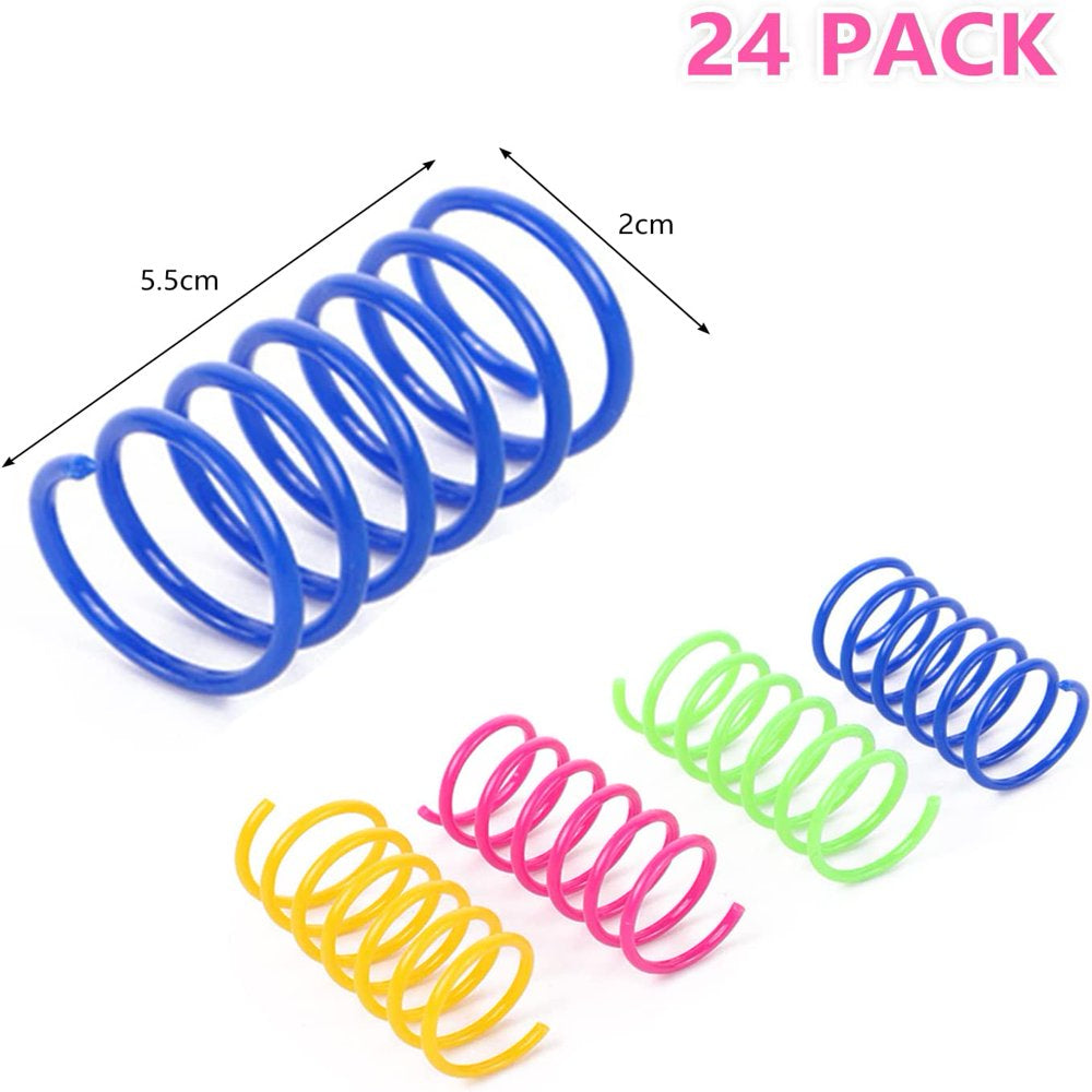 VEGCOO 24Pcs Cat Spring Cat Toys, Colourful Cat Interactive Toys Elastic Cat Spiral Springs for Swatting Bitting Hunting and Active Healthy Play(Random Colour) Animals & Pet Supplies > Pet Supplies > Cat Supplies > Cat Toys LMC-CW-ML002   