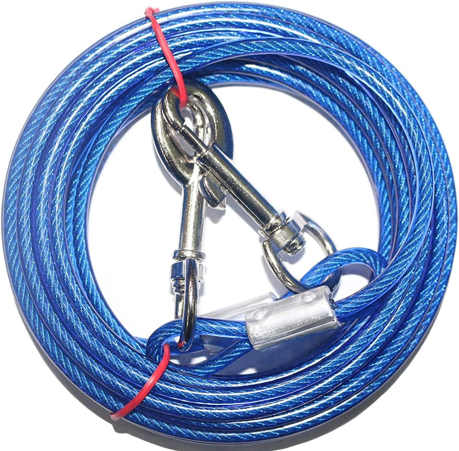 15Ft Dog Cable,Dog Tie Out Cable up to 125 Pounds,Dog Runner for Yard, Tie Out Cable for Dogs for Camping,Hiking,Running,Parks(Red) Animals & Pet Supplies > Pet Supplies > Dog Supplies > Dog Apparel NEODIKO-15 Blue  