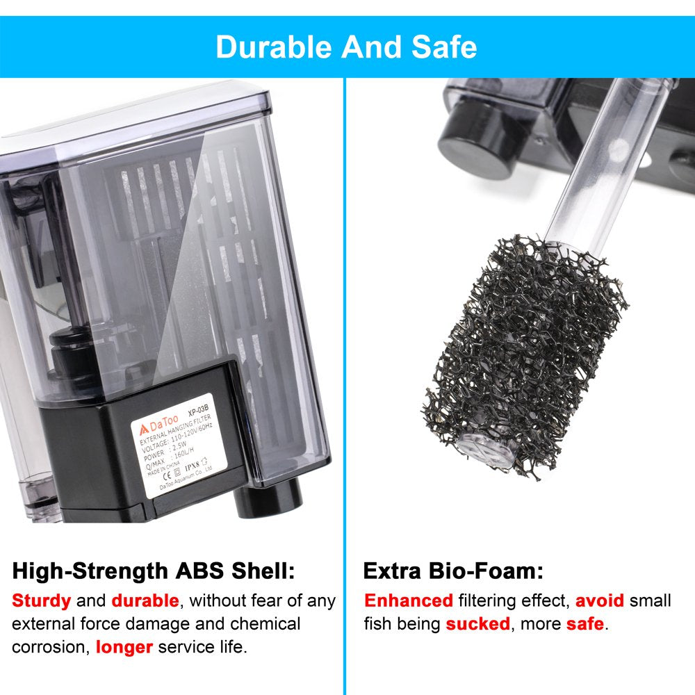 Datoo Aquarium Hang on Filter Small Fish Tank Hanging Filter Power Waterfall Filtration System Animals & Pet Supplies > Pet Supplies > Fish Supplies > Aquarium Filters DaToo   