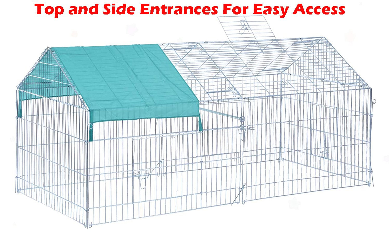 Large Galvanized 71"X30"X30"H Outdoor Puppies Kitten Run Metal Pet Hutch Enclosure Animal Playpen Waterproof Cover Animals & Pet Supplies > Pet Supplies > Dog Supplies > Dog Kennels & Runs Mcage   