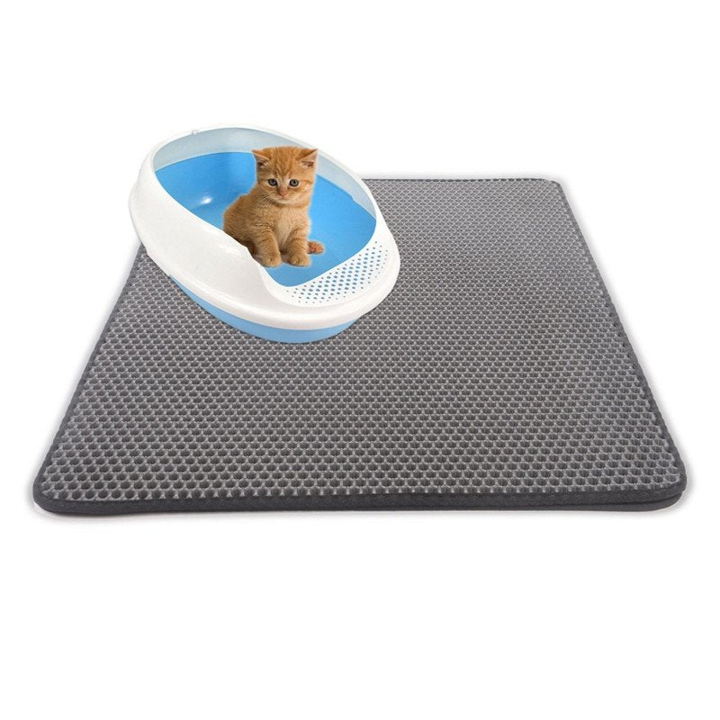 Cat Litter Mat Litter Trapping Mat, 45*60Cm Inch Honeycomb Double Layer Design Waterproof Urine Proof Trapper Mat for Litter Boxes, Large Size Easy Clean Scatter Control Animals & Pet Supplies > Pet Supplies > Cat Supplies > Cat Litter Box Mats Mancro 30x30CM Gray 