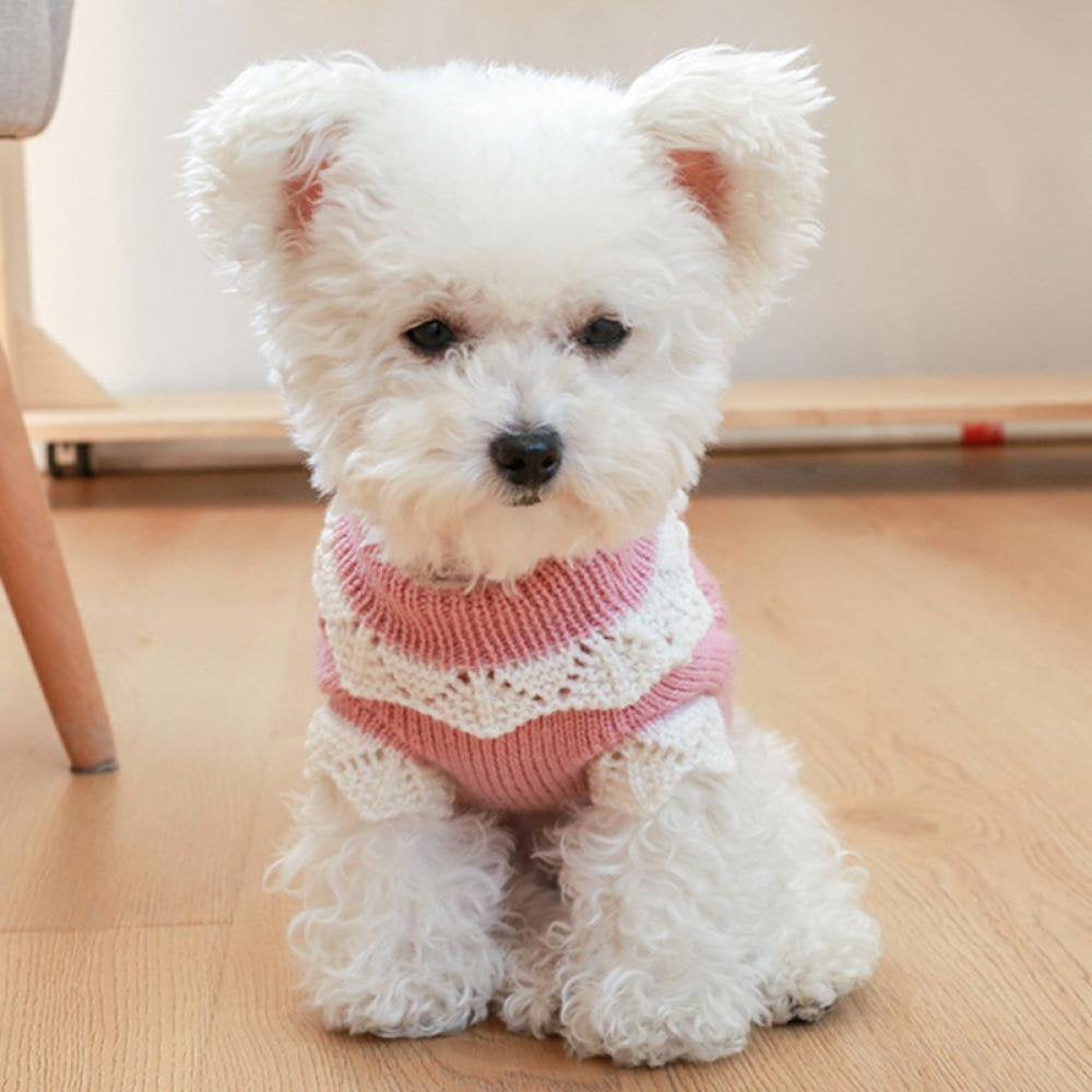 Small Dog Sweater Warm Pet Sweater Cute Knitted Flowers Blossoming Dog Sweaters for Small Dogs Girls Boys, Cat Sweater Dog Sweatshirt Clothes Coat Apparel for Small Dog Puppy Kitten Cat Animals & Pet Supplies > Pet Supplies > Dog Supplies > Dog Apparel Alvage   