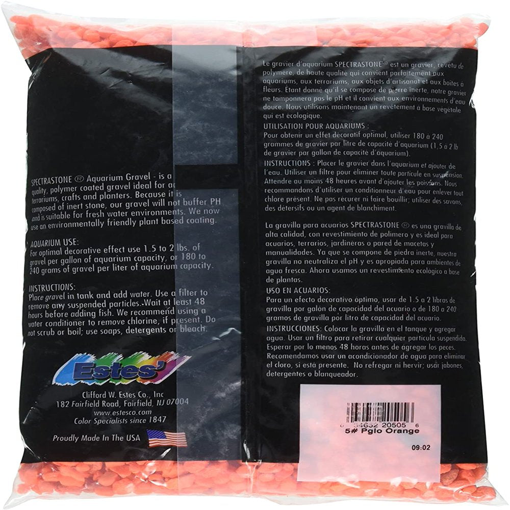 Spectrastone Permaglo Orange Aquarium Gravel for Freshwater Aquariums, 5-Pound Bag Animals & Pet Supplies > Pet Supplies > Fish Supplies > Aquarium Gravel & Substrates Spectrastone   