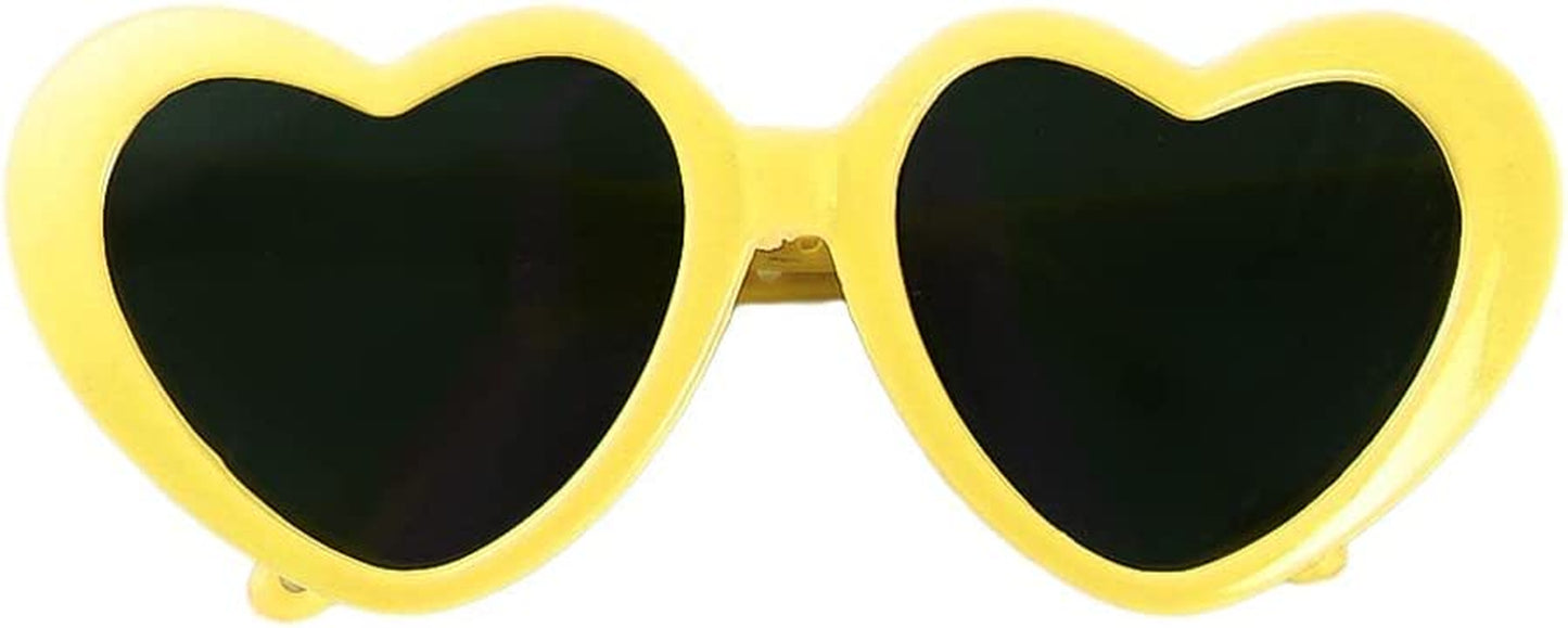 Cat Glasses Heart Pets Party Decor Cat Photos Props Puppy Cat Eye-Wear Small Dog Cosplay Photo Props Cute Sunglasses(Yellow) Animals & Pet Supplies > Pet Supplies > Dog Supplies > Dog Apparel generic Yellow  