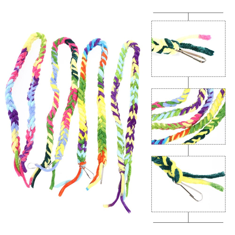 Etereauty Parrot Bird Swing Rope Cage Ladder Stand Spiral Birds Perch Bungee Climbing Chewing Toys Hangings Hammock Plaything Animals & Pet Supplies > Pet Supplies > Bird Supplies > Bird Ladders & Perches ETEREAUTY   