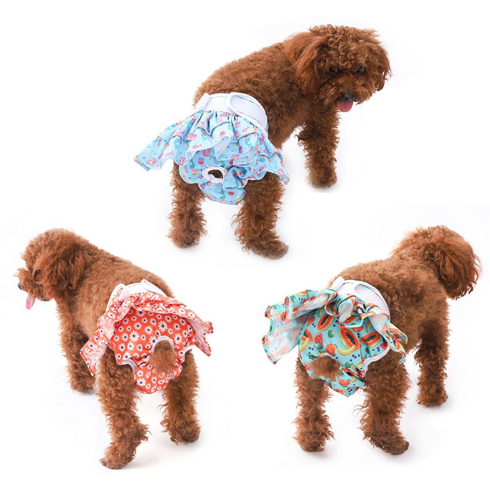 BT Bear 3 Pack Pet Pants, Reusable Female Dog Diaper, Washable Doggie Diaper Nappies for Female Dogs,Super Absorbent Sanitary Wraps Panties for Dogs Different Styles XS Animals & Pet Supplies > Pet Supplies > Dog Supplies > Dog Diaper Pads & Liners BT Bear   