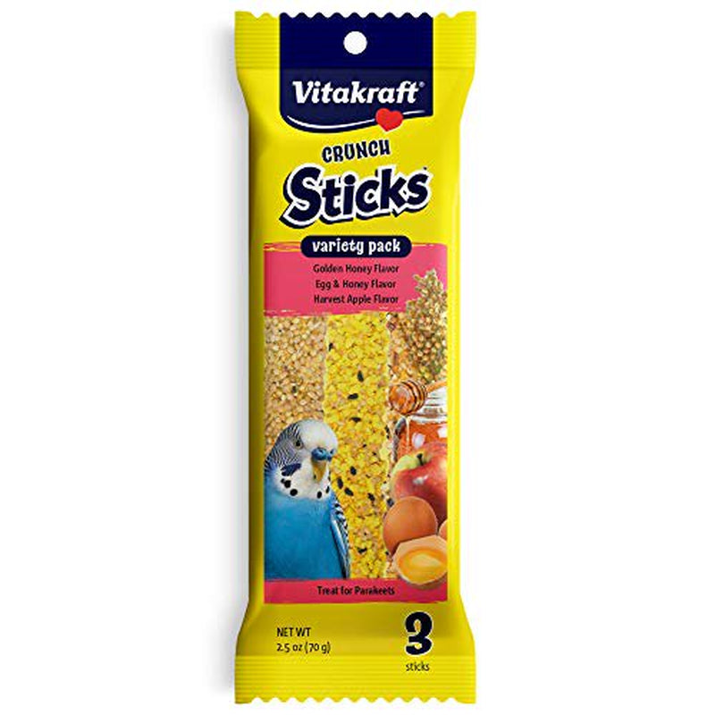 Vitakraft Crunch Sticks Parakeet Treat - Honey, Egg, and Apple- Pet Bird Treat Toy - Variety Pack Animals & Pet Supplies > Pet Supplies > Bird Supplies > Bird Treats Vitakraft   