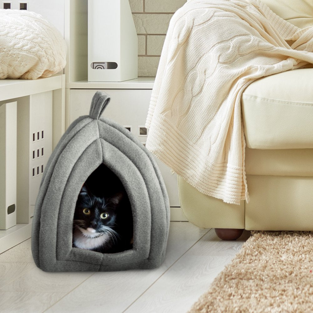 Cat House - Indoor Bed with Removable Foam Cushion - Pet Tent for Puppies, Rabbits, Guinea Pigs, Hedgehogs, and Other Small Animals by PETMAKER (Gray) Animals & Pet Supplies > Pet Supplies > Cat Supplies > Cat Beds Trademark Global   