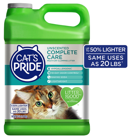Cat'S Pride Complete Care Unscented Multi-Cat Clumping Clay Cat Litter, 10 Lb Jug Animals & Pet Supplies > Pet Supplies > Cat Supplies > Cat Litter Cat's Pride Consumer Relations   