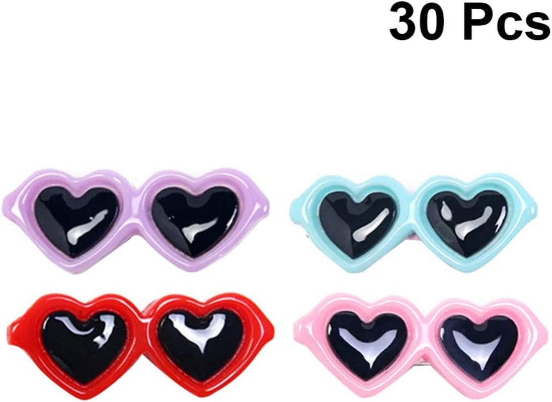 POPETPOP Pet Dog Bows Hair Clips - Cute Dog Heart Hair Bows Sunglasses Design Puppy Hair Clips, Dog Topknot Bowknot Bows, Dog Hair Accessories Pet Grooming Supplies Animals & Pet Supplies > Pet Supplies > Dog Supplies > Dog Apparel POPETPOP   