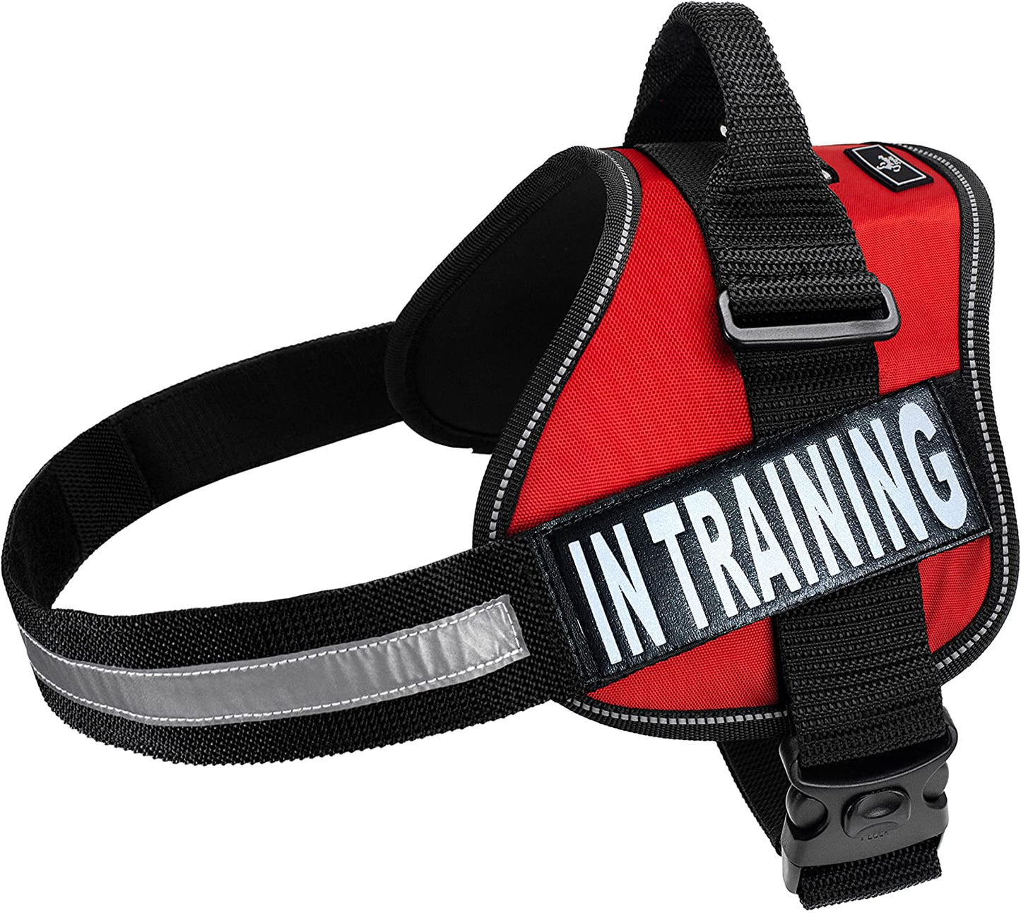 Service Dog Harness Vest Cool Comfort Nylon for Dogs Small Medium Large Girth, Purchase Comes with 2 in Training Reflective Patches. Please Measure Dog before Ordering (Girth 24-31", Red) Animals & Pet Supplies > Pet Supplies > Dog Supplies > Dog Apparel Doggie Stylz Red Girth 14-18" 