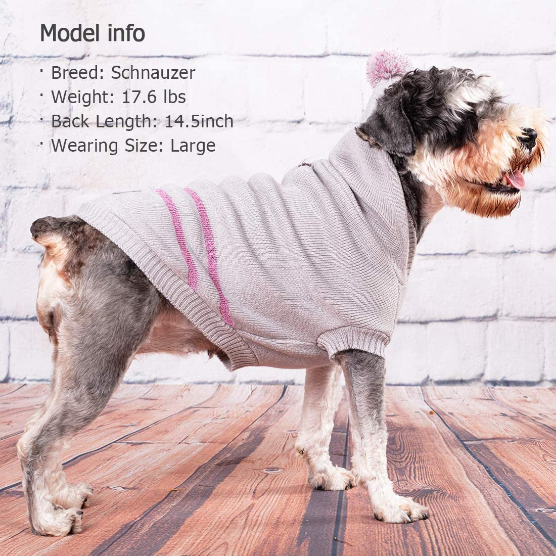 KYEESE Dog Sweaters Reflective Grey Dog Sweater Hoodie Snowflake Pattern with Leash Hole Pullover Warm Pet Sweater Animals & Pet Supplies > Pet Supplies > Dog Supplies > Dog Apparel kyeese   