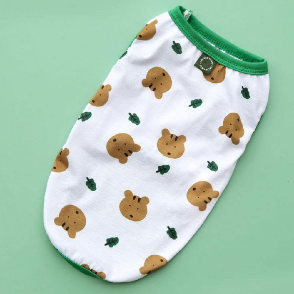 Dog Clothes,Printing Vest,Cotton Pet Costume Clothes Comfortable Puppy Tee Shirts Sweatshirt Breathable Dog Vest Pet Apparel for Small Medium Dogs Cats,Colorful Pattern Animals & Pet Supplies > Pet Supplies > Cat Supplies > Cat Apparel Jongmart XS Bear Head 