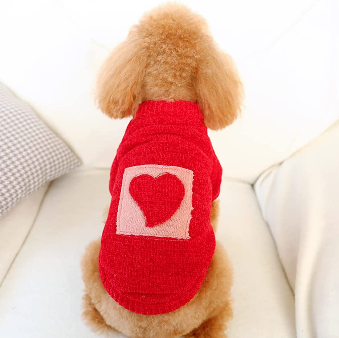 Dog Sweater for Small & Medium Dog,Warm Soft Flannel Heart Shape Dog Christmas Sweater for Puppy,Dog Cat Cold Weather Coats Vest,Xmas Apparel Clothes for Pets Animals & Pet Supplies > Pet Supplies > Dog Supplies > Dog Apparel Naroume Heart Shape Small 