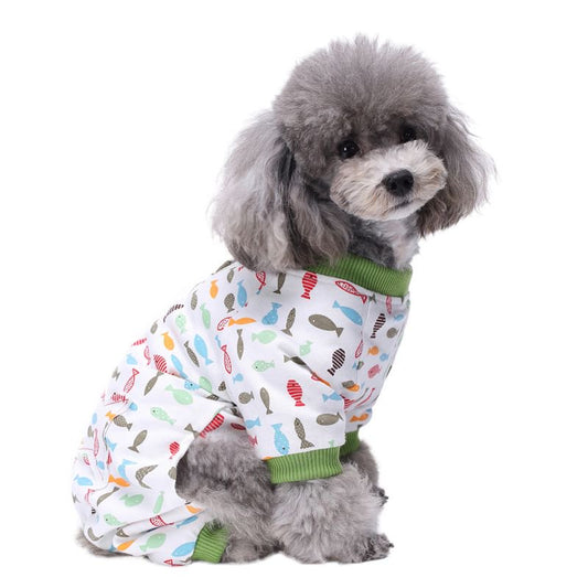 Dog Pajamas Cat Dog Apparel Dog Jumpsuit Pet Clothes Pajamas Pjs Animals & Pet Supplies > Pet Supplies > Dog Supplies > Dog Apparel Tradecan S Green 