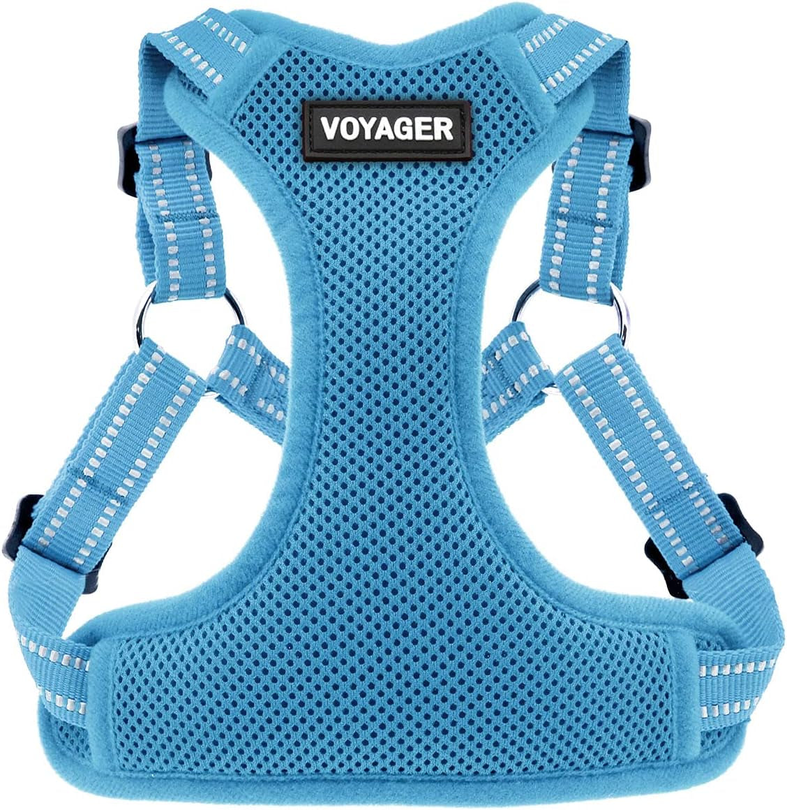 Best Pet Supplies Voyager Adjustable Dog Harness with Reflective Stripes for Walking, Jogging, Heavy-Duty Full Body No Pull Vest with Leash D-Ring, Breathable All-Weather - Harness (Red), M Animals & Pet Supplies > Pet Supplies > Dog Supplies > Dog Apparel Best Pet Supplies, Inc. Baby Blue (Matching Trim) XS (Chest: 13 - 16") 