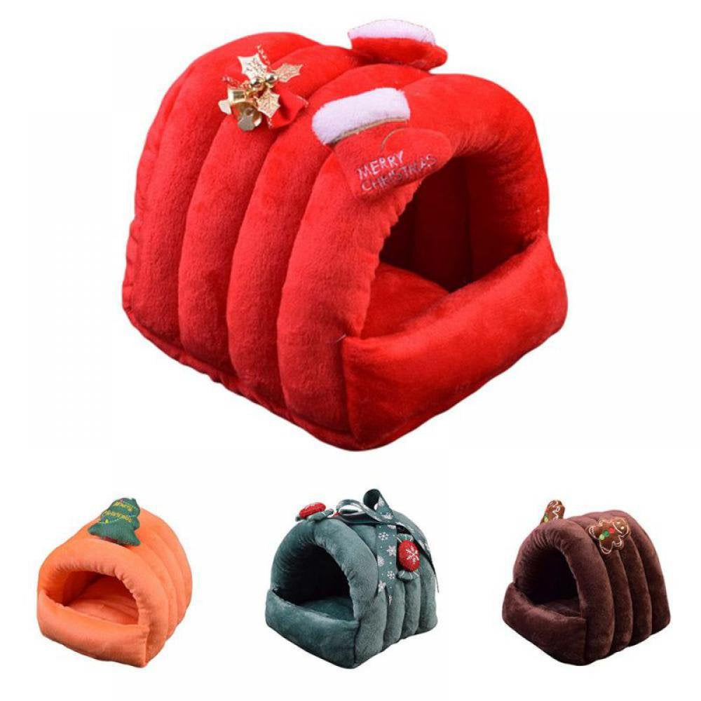 Small Animals Warm Hanging Cage Cave Bed for Hamsters, Guinea-Pigs, Rats, Rabbit and Chinchillas Animals & Pet Supplies > Pet Supplies > Small Animal Supplies > Small Animal Bedding Wisremt L Red 