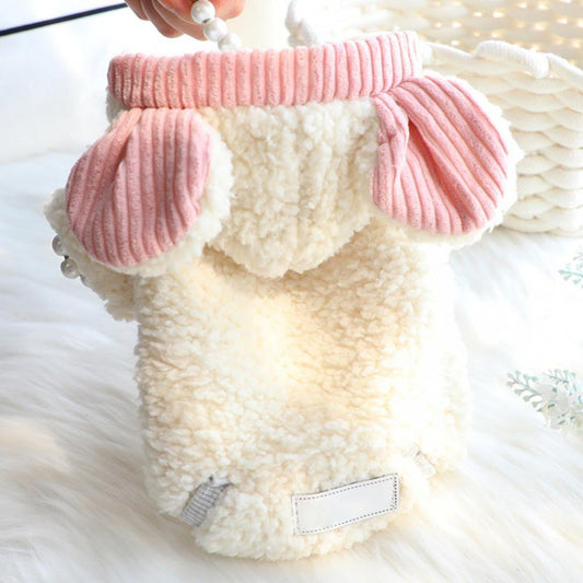 Fuzzy Thick Sherpa Dog Winter Clothes Dog Hoodie Thermal Coat Doggie Jacket Puppy Outfit Cat Sweatshirt Apparel Animals & Pet Supplies > Pet Supplies > Dog Supplies > Dog Apparel Avail XL Beige 