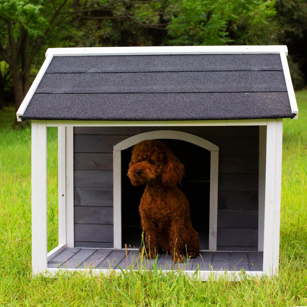 Aukfa Outdoor Wood Lodge Dog House, Pet Dog Puppy Shelter, Waterproof Dog House for Medium Pet Animals & Pet Supplies > Pet Supplies > Dog Supplies > Dog Houses Aukfa   