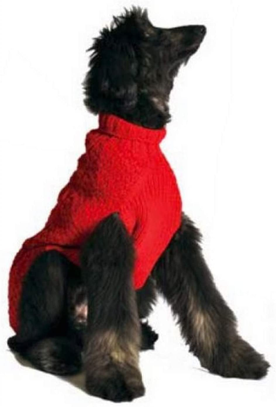 Chilly Dog Red Cable Dog Sweater, Small Animals & Pet Supplies > Pet Supplies > Dog Supplies > Dog Apparel Chilly Dog Medium  