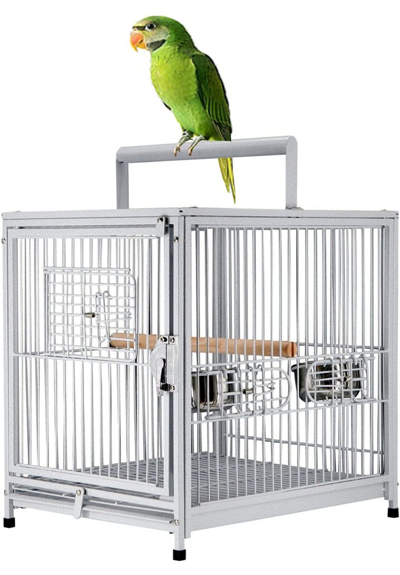 22-Inch Portable Durable Heavy Duty Travel Veterinary Parrot Bird Carrier Play Stand Perch Cage Feeding Bowl Stand with Handle and Accessories Animals & Pet Supplies > Pet Supplies > Bird Supplies > Bird Cage Accessories Mcage   