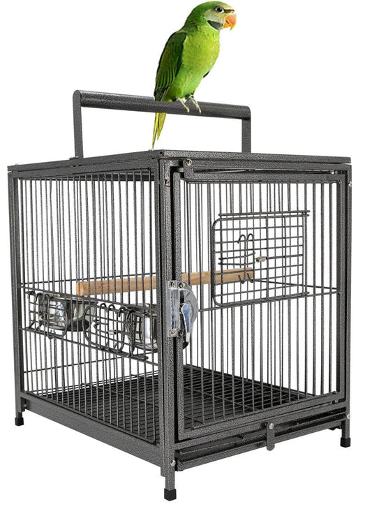 22-Inch Portable Heavy Duty Travel Veterinary Parrot Bird Carrier Play Stand Perch Cage Feeding Bowl Stand with Handle and Accessories Animals & Pet Supplies > Pet Supplies > Bird Supplies > Bird Cage Accessories Mcage   