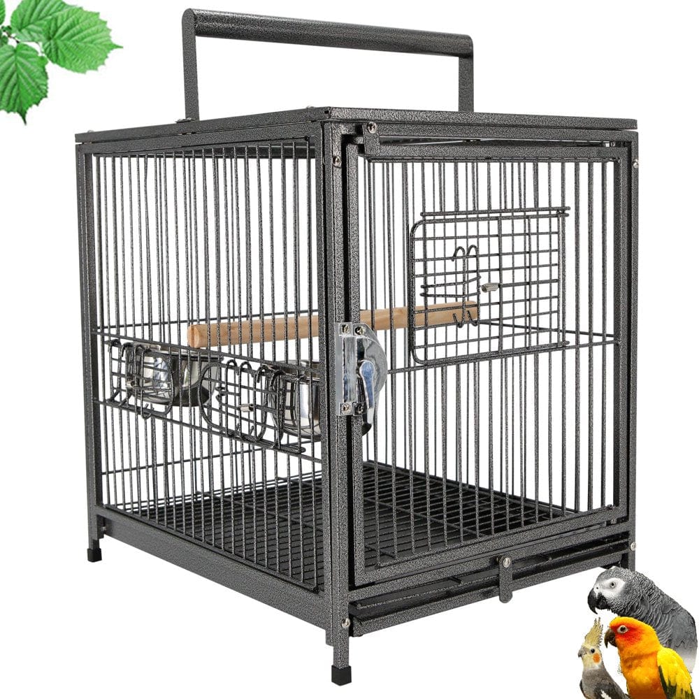 22-Inch Portable Heavy Duty Travel Veterinary Parrot Bird Carrier Play Stand Perch Cage Feeding Bowl Stand with Handle and Accessories Animals & Pet Supplies > Pet Supplies > Bird Supplies > Bird Cage Accessories Mcage   