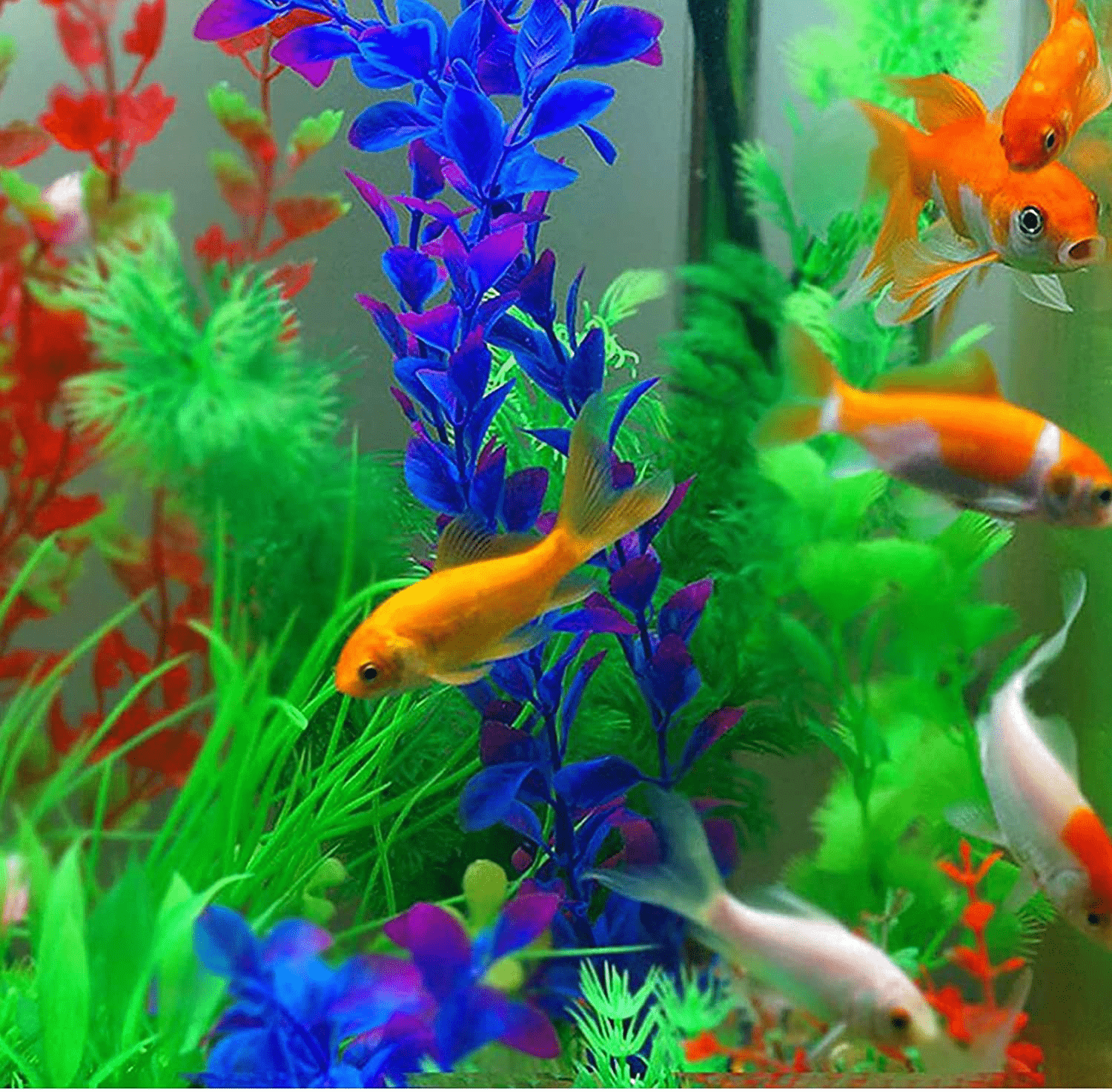 22 Pack Artificial Fish Tank Plants, Plants for Aquarium