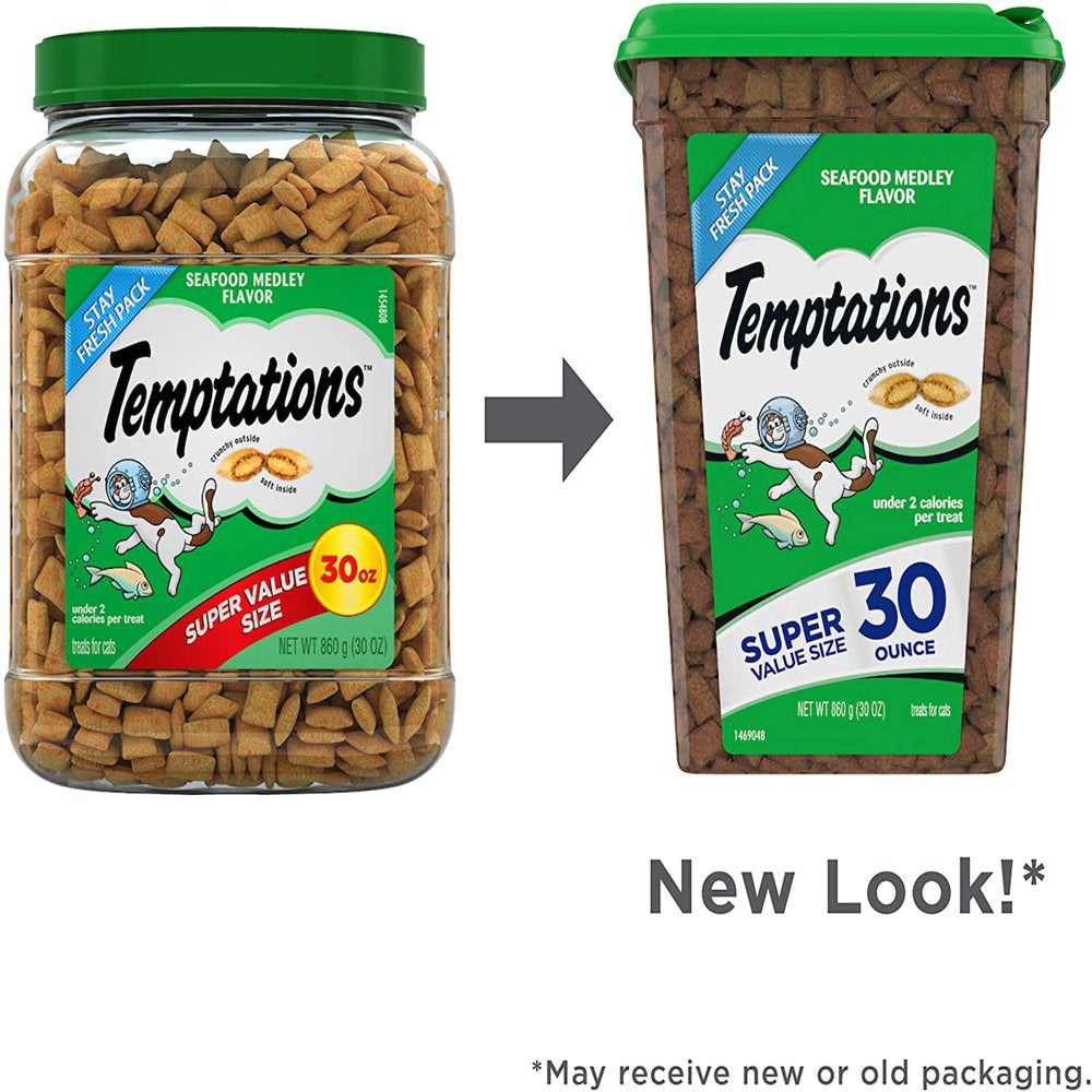 Temptations Classic Crunchy and Soft Cat Treats, Seafood Medley Flavor, 30 Oz. Animals & Pet Supplies > Pet Supplies > Cat Supplies > Cat Treats Mars Petcare   