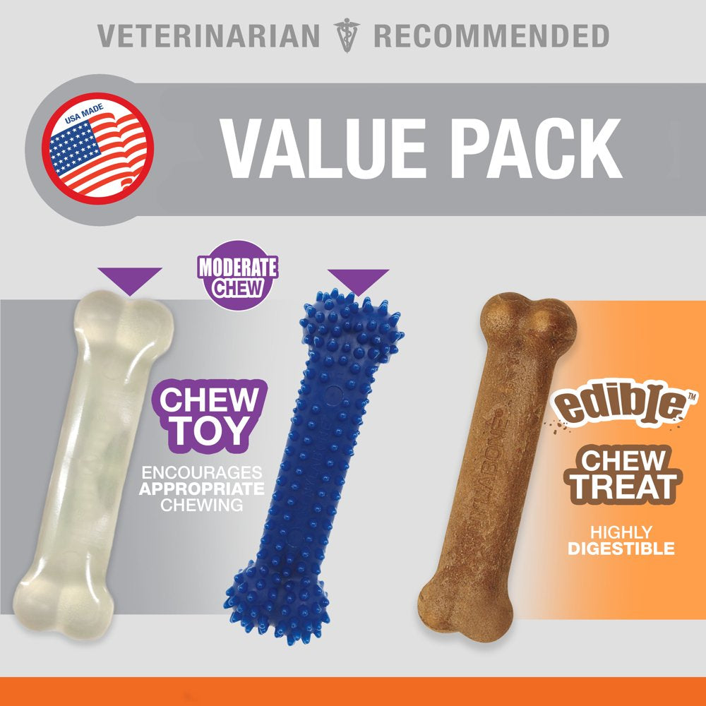 Nylabone Small Dog Value Pack 3 Count - up to 15 Lbs. Animals & Pet Supplies > Pet Supplies > Dog Supplies > Dog Treats Central Garden and Pet   