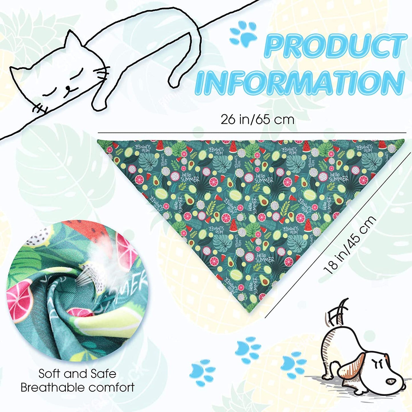 12 Pieces Dog Bandana Scarf Washable Triangular Bibs Pet Adjustable Washable Kerchief Dog Bandana for Small and Large Dogs(Summer Patterns) Animals & Pet Supplies > Pet Supplies > Dog Supplies > Dog Apparel Weewooday   