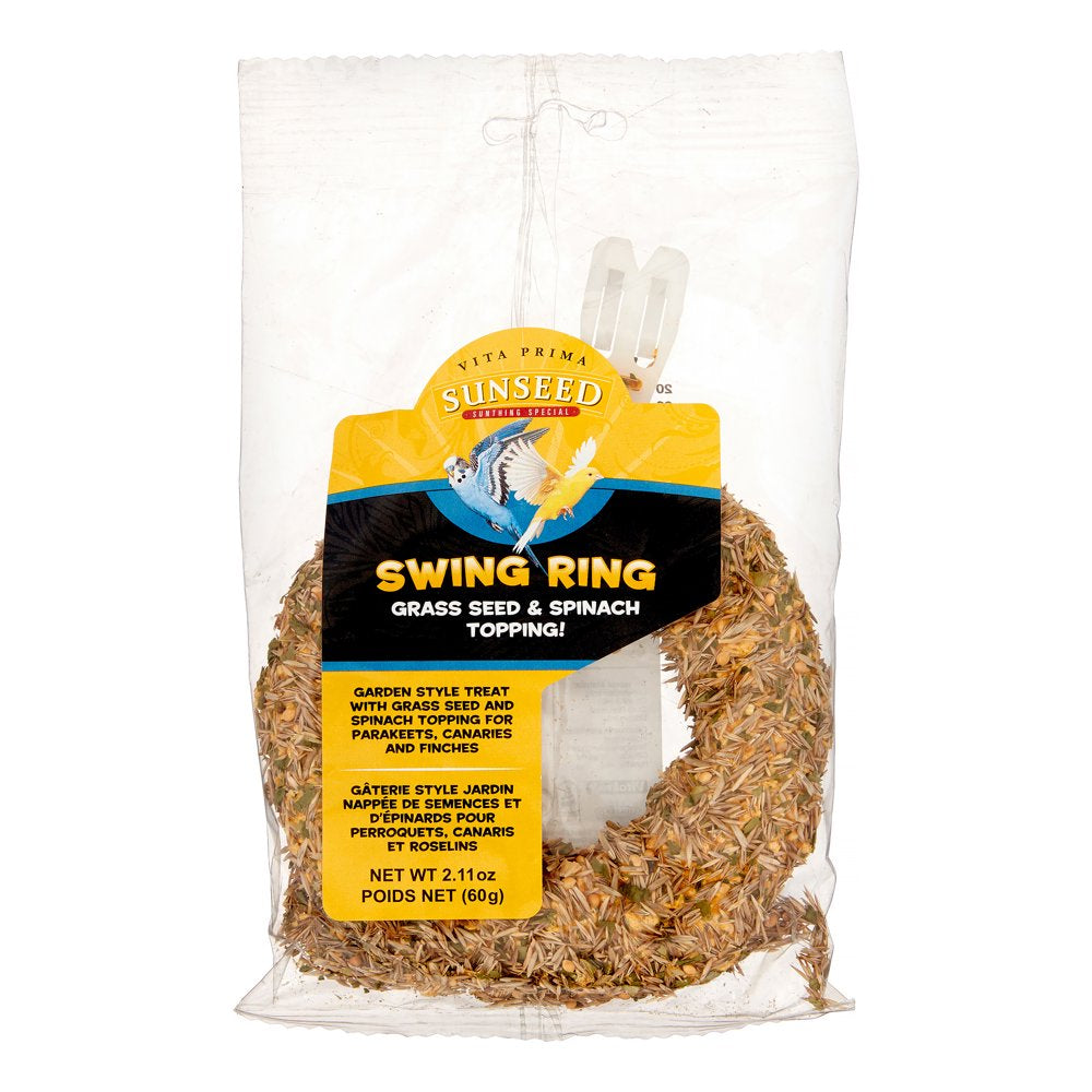 Sunseed Vita Prima Swing Ring Grass Seed & Spinach Dry Bird Treat Animals & Pet Supplies > Pet Supplies > Bird Supplies > Bird Treats Vitakraft   