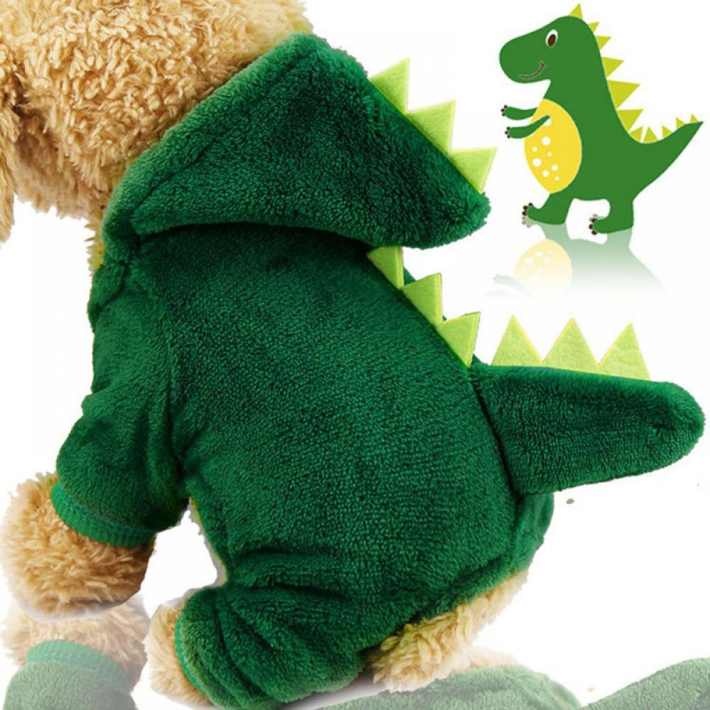 Dog Hooded Clothes Funny Dinosaur Puppy Pajamas Costumes Winter Warm Plush Dog Apparel Coat for Small Dogs Cats Chihuahua Animals & Pet Supplies > Pet Supplies > Cat Supplies > Cat Apparel Luxsea   