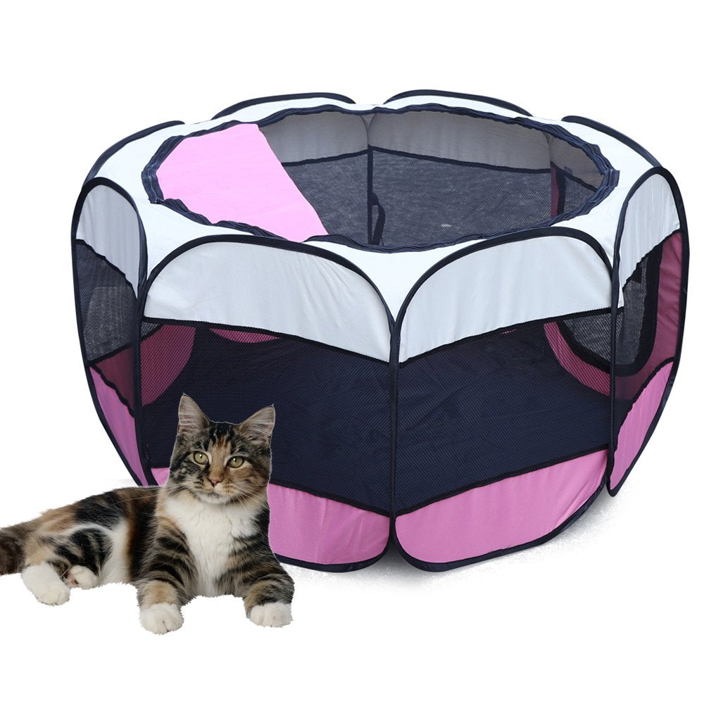 Pet Playpen, Foldable Playpens for Puppies/Dogs/Cats/Rabbits, Dog Play Tent with Removable Mesh Shade Cover for Travel Indoor Outdoor Using Animals & Pet Supplies > Pet Supplies > Dog Supplies > Dog Kennels & Runs Mkyiongou   