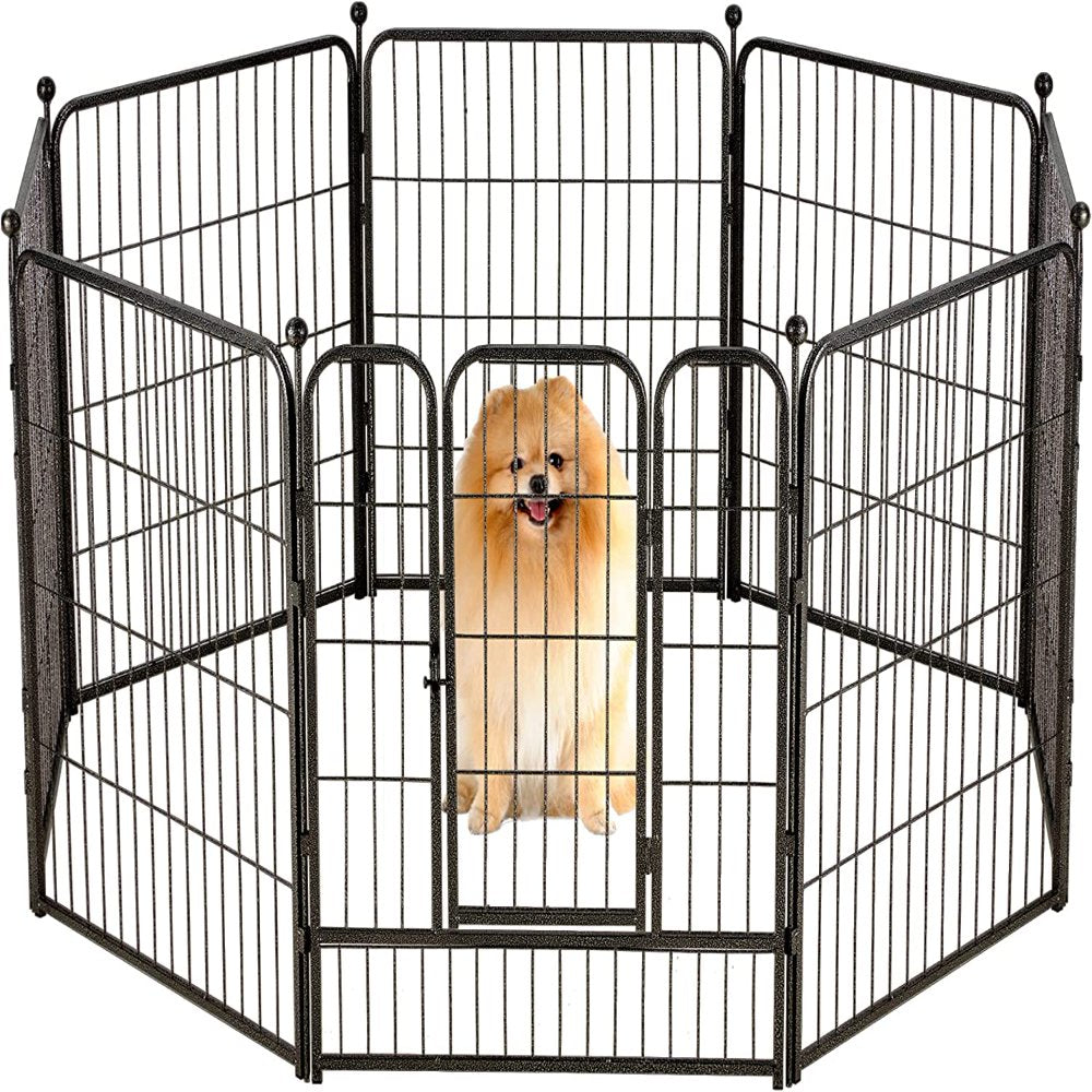 Saim Metal Dog Playpen 8 Panel Dog Pen 32Inch Height Exercise Pen W/Door for Small/Medium Dogs Outdoor Indoor RV Yard Animals & Pet Supplies > Pet Supplies > Dog Supplies > Dog Kennels & Runs Saim   