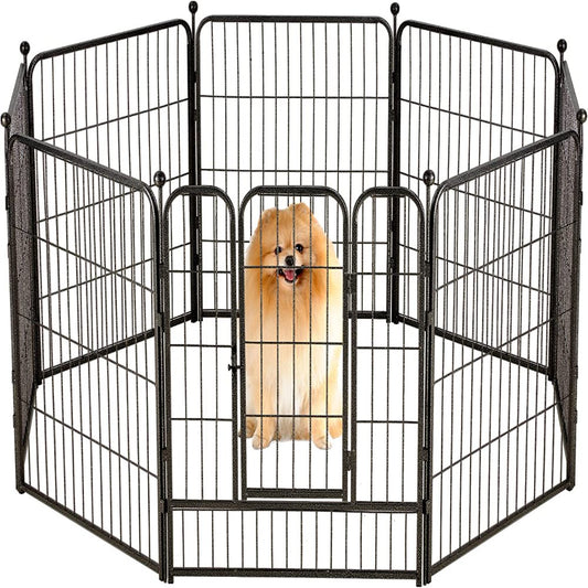 Saim Metal Dog Playpen 8 Panel Dog Pen 32Inch Height Exercise Pen W/Door for Small/Medium Dogs Outdoor Indoor RV Yard Animals & Pet Supplies > Pet Supplies > Dog Supplies > Dog Kennels & Runs Saim   